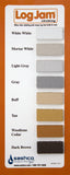 Log Jam Chinking color chart